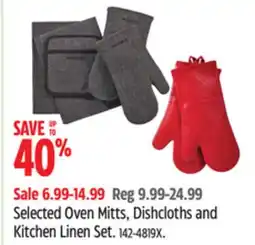 Canadian Tire Master Chef Selected Oven Mitts, Dishcloths and Kitchen Linen Set offer