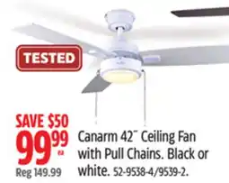 Canadian Tire Canarm 42˝ Ceiling Fan with Pull Chains. Black or white offer