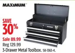 Canadian Tire Maximum 3-Drawer Metal Toolbox offer