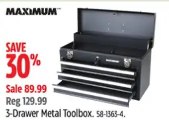 Canadian Tire Maximum 3-Drawer Metal Toolbox offer