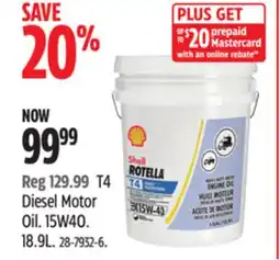 Canadian Tire Shell Rotella Diesel Motor Oil offer