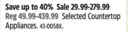 Canadian Tire Selected Countertop Appliances offer