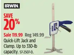 Canadian Tire Irwin Quick-Lift Jack and Clamp offer