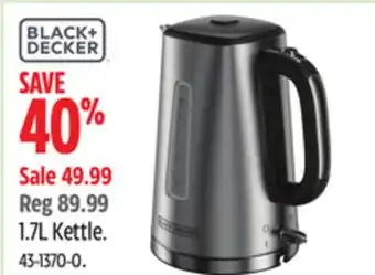 Canadian Tire Black + decker 1.7L Kettle offer