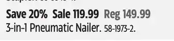 Canadian Tire Mastercraft 3-in-1 Pneumatic Nailer offer