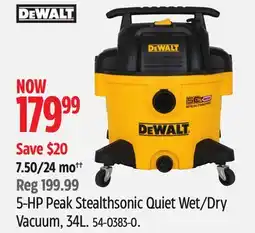 Canadian Tire Dewalt 5-HP Peak Stealthsonic Quiet Wet/Dry Vacuum offer