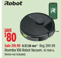 Canadian Tire iRobot Roomba 106 Robot Vacuum offer
