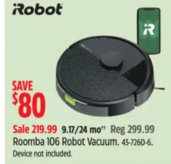 Canadian Tire iRobot Roomba 106 Robot Vacuum offer