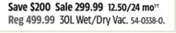Canadian Tire 30L Wet/Dry Vac offer
