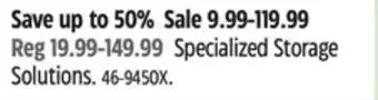 Canadian Tire Mastercraft Specialized Storage Solutions offer