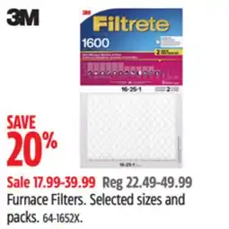 Canadian Tire 3M Furnace Filters offer