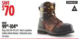 Canadian Tire Stanley Men's Leather Safety Work Boots offer