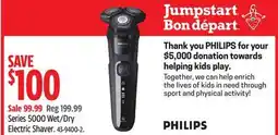 Canadian Tire Philips Series 5000 Wet/Dry Electric Shaver offer