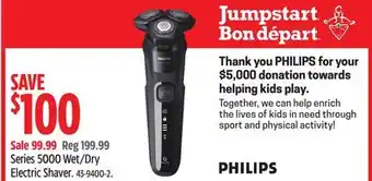 Canadian Tire Philips Series 5000 Wet/Dry Electric Shaver offer