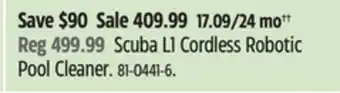 Canadian Tire Scuba L1 Cordless Robotic Pool Cleaner offer
