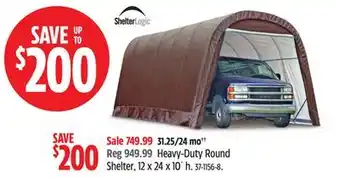 Canadian Tire Heavy-Duty Round Shelter, 12 x 24 x 10' h offer