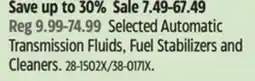Canadian Tire Selected Automatic Transmission Fluids, Fuel Stabilizers and Cleaners offer