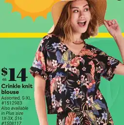 Giant Tiger Crinkle knit blouse offer