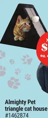 Giant Tiger Almighty Pet triangle cat house offer