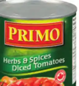 Giant Tiger Primo canned tomatoes or beans offer