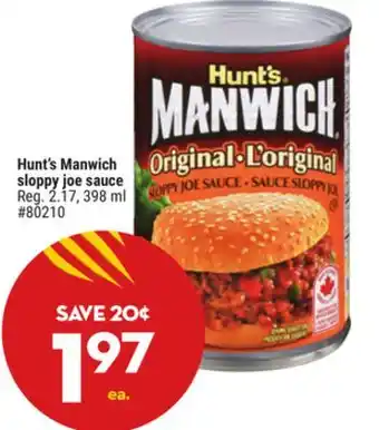 Giant Tiger Hunt's Manwich sloppy joe sauce offer