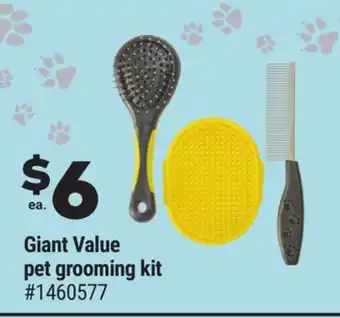 Giant Tiger Giant Value pet grooming kit offer