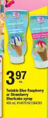 Giant Tiger Twinkle Blue Raspberry or Strawberry Shortcake syrup offer