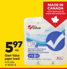 Giant Tiger Giant Value paper towel offer