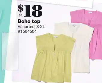 Giant Tiger Boho top offer
