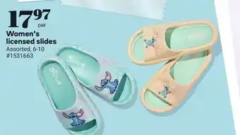 Giant Tiger Women's licensed slides offer