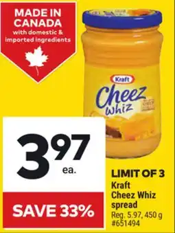 Giant Tiger Kraft Cheez Whiz spread offer