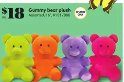Giant Tiger Gummy bear plush offer