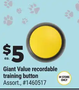 Giant Tiger Giant Value recordable training button offer
