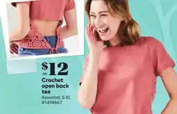 Giant Tiger Crochet open back tee offer