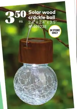 Giant Tiger Solar wood crackle ball offer