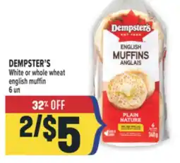 Marché Adonis DEMPSTER'S White or whole wheat english muffin offer