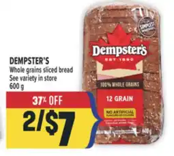 Marché Adonis DEMPSTER'S Whole grains sliced bread offer
