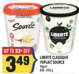 Marché Adonis LIBERTÉ CLASSIQUE, YOPLAIT SOURCE Yogurt offer