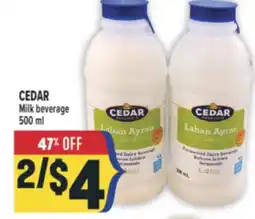 Marché Adonis CEDAR Milk beverage offer