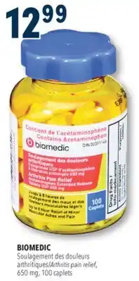 Familiprix BIOMEDIC Arthritis pain relief, 650 mg, 100 caplets offer