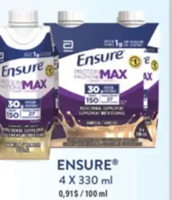 Familiprix ENSURE Protein Max Nutritional supplement, 4 x 330 ml or High protein, 6 x 235 ml offer