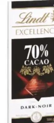 Familiprix Lindt Excellence dark chocolate 70% cacao 100g offer