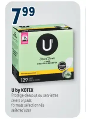 Familiprix U by KOTEX Liners or pads offer