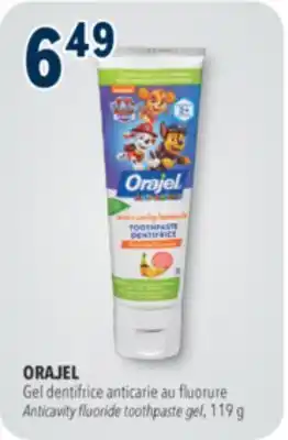 Familiprix ORAJEL Anticavity fluoride toothpaste gel, 119 g offer