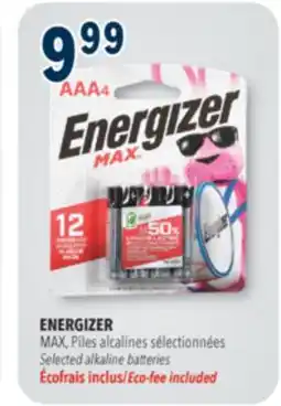 Familiprix ENERGIZER MAX Selected alkaline batteries offer