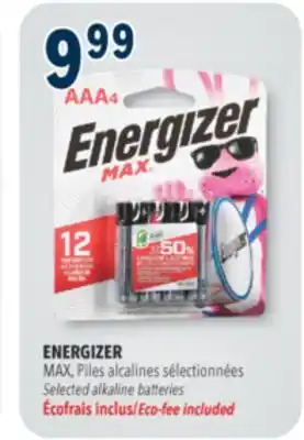Familiprix ENERGIZER MAX Selected alkaline batteries offer
