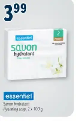 Familiprix ESSENTIEL, Savon hydratant/Hydrating soap, 2 x 100 g offer