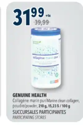 Familiprix GENUINE HEALTH Marine clean collagen, powder, 210 g offer
