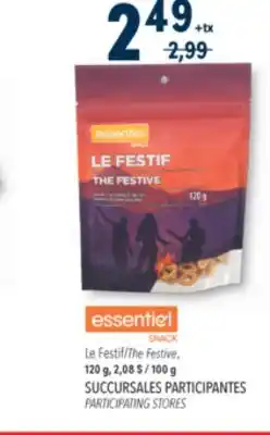Familiprix ESSENTIEL SNACK, The Festive, 120 g offer