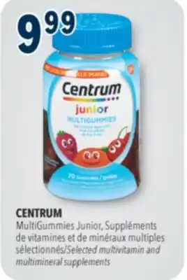 Familiprix CENTRUM MultiGummies Junior Selected multivitamin and multimineral supplements offer
